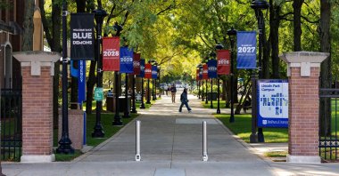 Students walk on the campus of DePaul University in Chicago, Illinois, U.S., Oct. 2, 2025. (Reuters Photo)