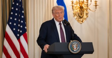President Donald Trump holds a press conference with Israeli Prime Minister Benjamin Netanyahu following their meetings at the White House in Washington, D.C., U.S., Sept. 29, 2025. 