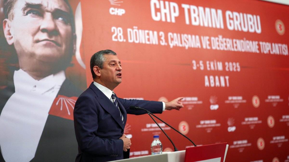Republican People’s Party (CHP) Chair Özgür Özel speaks at an event, Bolu, northern Türkiye, Oct. 4, 2025. (AA Photo)