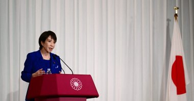Sanae Takaichi, the newly elected leader of Japan&#039;s ruling Liberal Democratic Party (LDP), attends a news conference after the LDP presidential election, Tokyo, Japan, Oct. 4, 2025. (AFP Photo)