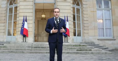 French Prime Minister Sebastien Lecornu delivers a statement at the Hotel Matignon in Paris, Oct. 3, 2025. (AFP Photo)