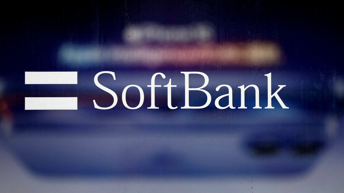 The logo of SoftBank is displayed at a company shop in Tokyo, Japan, Jan. 28, 2025. (Reuters Photo)