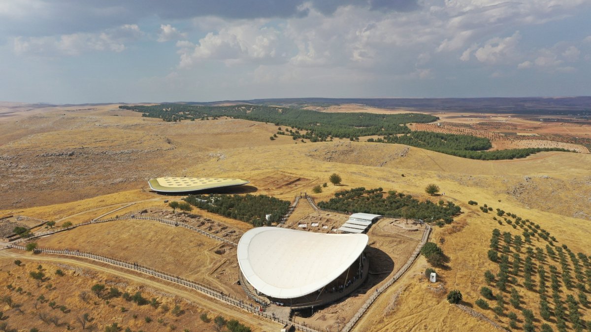 An aerial view of the archaeological site Göbeklitepe, Şanlıurfa, Türkiye, Sept. 18, 2024. (AA Photo)