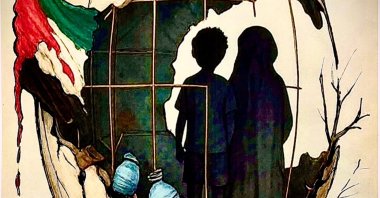 Vahap Aydoğan’s artwork on Palestine’s conditions. (Courtesy of Vahap Aydoğan)