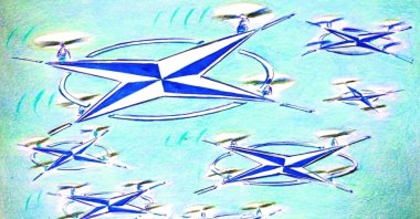 &quot;Drone wall is envisioned as a continentwide network integrating detection, jamming, and interception systems.&quot; (Illustration by Erhan Yalvaç)