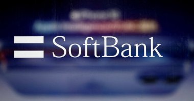 The logo of SoftBank is displayed at a company shop in Tokyo, Japan, Jan. 28, 2025. (Reuters Photo)