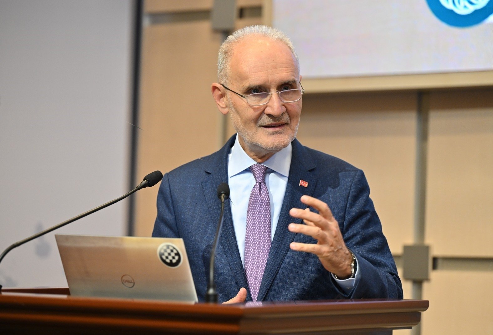 The president of the Istanbul Chamber of Commerce (ITO), Şekib Avdagiç, delivers a speech, Istanbul, Türkiye, Sept. 12, 2025. (IHA Photo)