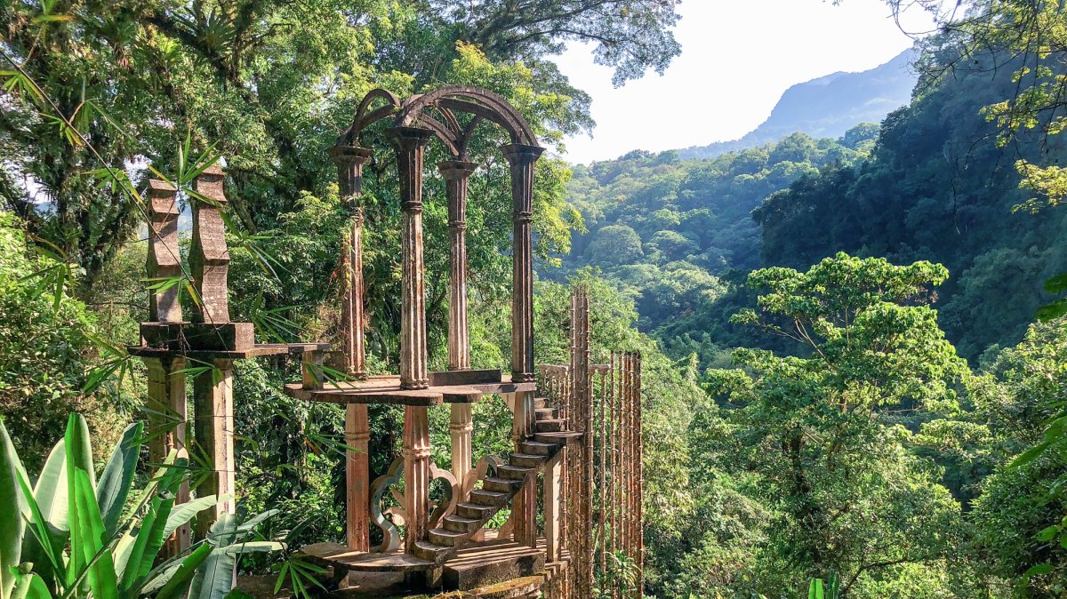 Undated photo of Las Pozas, a surrealist garden constructed in the middle of a jungle, Xilitla, Mexico. (Getty Images Photo)