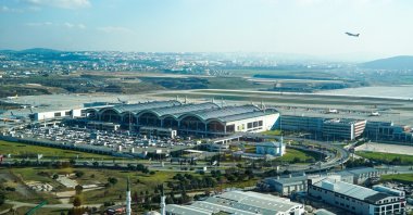 An aerial view shows Istanbul Sabiha Gökçen Airport, Istanbul, Türkiye, Oct. 1, 2025. (IHA Photo)