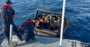 Turkish Coast Guard teams rescue irregular immigrants, Izmir, Türkiye, Oct. 9, 2025. (IHA Photo)
