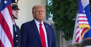 U.S. President Donald Trump looks on before welcoming Finland&#039;s President Alexander Stubb at the White House in Washington, D.C., U.S., Oct. 9, 2025. (Reuters Photo)