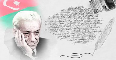 Bahtiyar Vahapzade (1925–2009) was one of Azerbaijan’s most prominent poets, writers, and intellectuals. (Illustration by AA and Shutterstock - edited by Nizam Arslan)