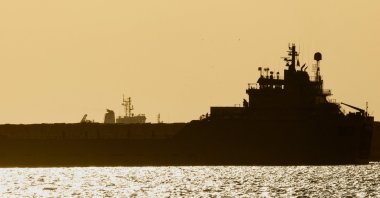 An Israeli vessel sits near the Port of Ashdod, as vessels from the Freedom Flotilla Coalition (FFC) seeking to deliver aid to Gaza were intercepted by Israeli forces, Ashdod, Israel, Oct. 8, 2025. (Reuters Photo)