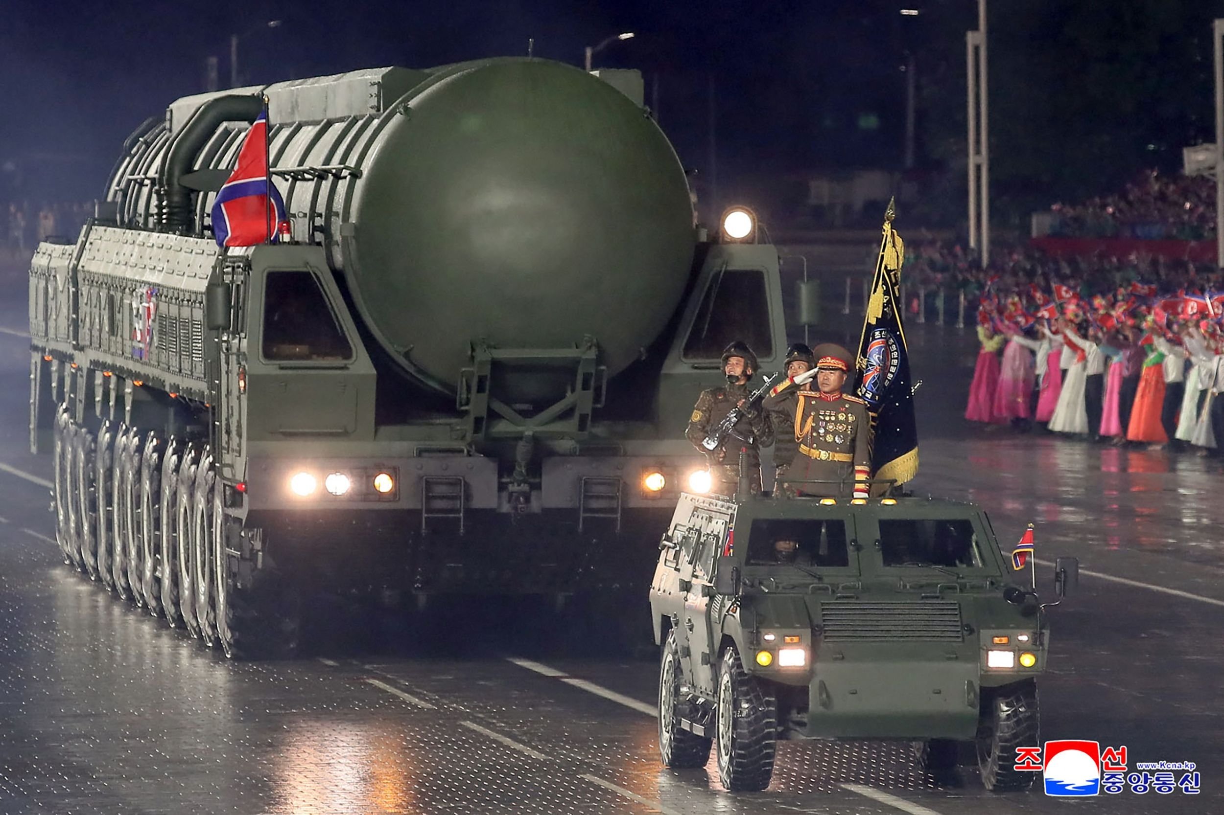 North Korea shows off new intercontinental missile at military parade