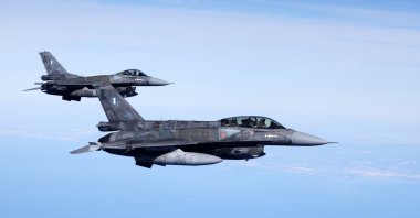 Greek Air Force F-16 jets participate in the air combat drill  &#039;VOLFA&#039;, in Istres, France, Oct. 6, 2025. (EPA Photo)