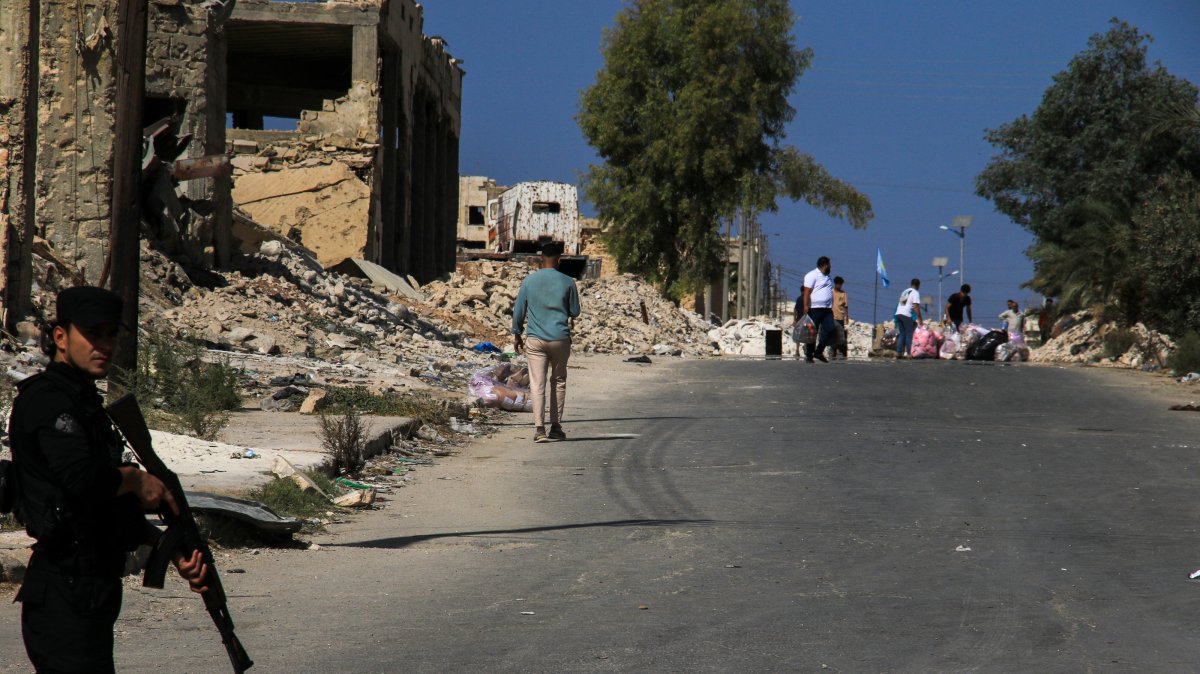 Syrian security forces are seen in Aleppo province, Syria, Oct. 8, 2025 (AA Photo)