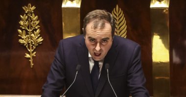 French Prime Minister Sebastien Lecornu delivers a general policy statement at the National Assembly in Paris, France, Oct. 14, 2025. (EPA Photo)