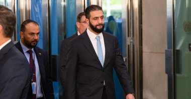 President of Syria Ahmed al-Sharaa arrives for the 80th session of the U.N.’s General Assembly (UNGA) at UN Headquarters, Sept. 23, 2025. (AFP File Photo)