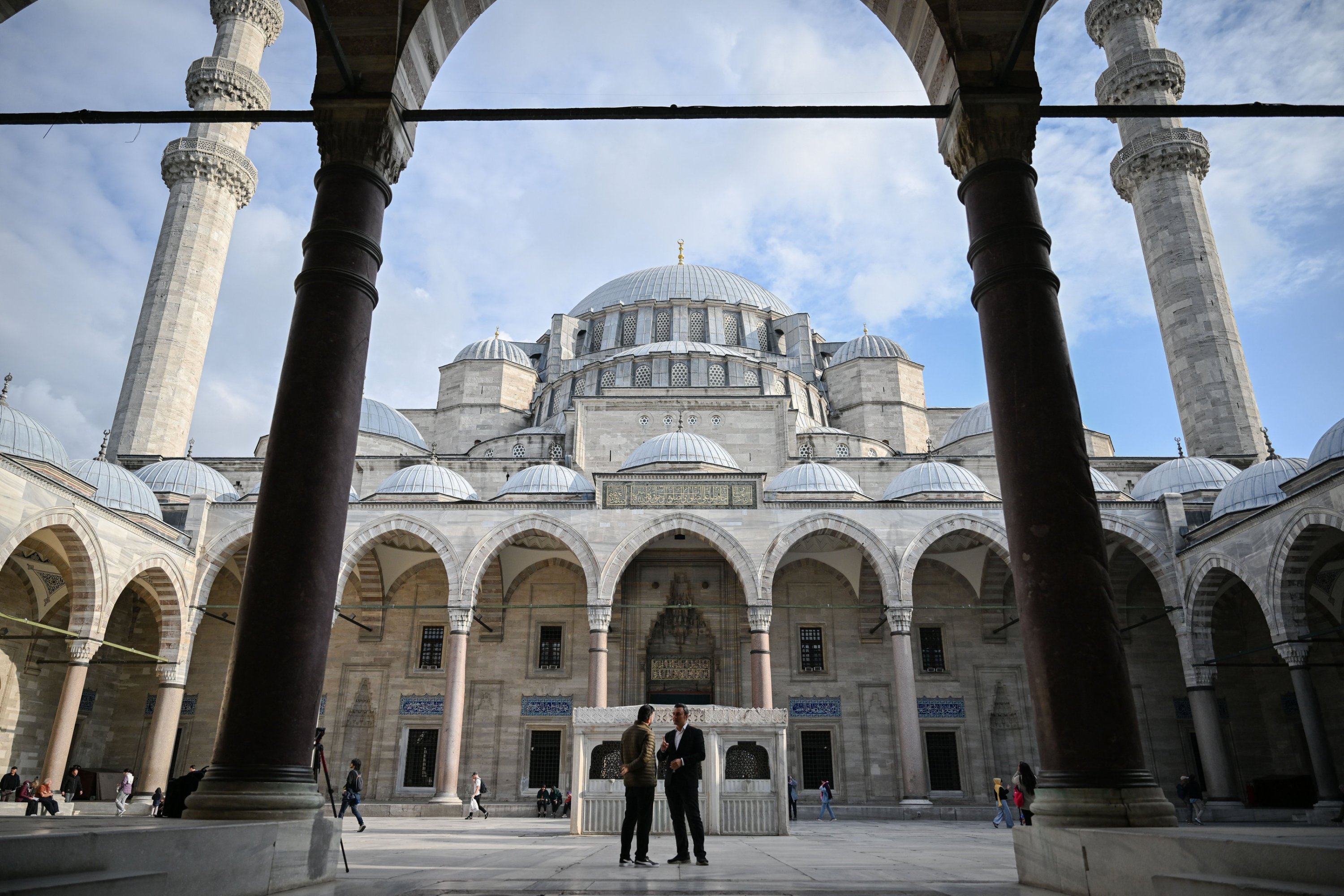 The courtyard of Süleymaniye Mosque showcases timeless architecture, Istanbul, Türkiye, Oct. 14, 2025. (AA Photo)