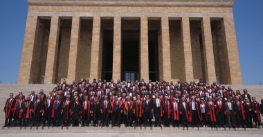 The Supreme Court’s newly appointed prosecutors visit the Mausoleum of Atatürk, Ankara, Türkiye, June 5, 2024. (AA Photo)
