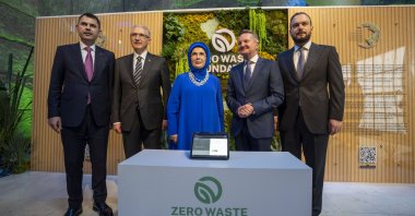 First lady Emine Erdoğan attends the “Zero Waste Blue–Drop by Drop” exhibition, New York, U.S., Sept. 24, 2025. (AA Photo)