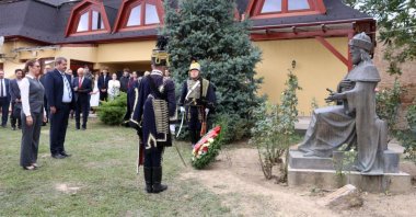 The opening ceremony of the Turkish-Hungarian Friendship Park is held in the town of Törökkoppany, Hungary, Oct. 13, 2025. (AA Photo)