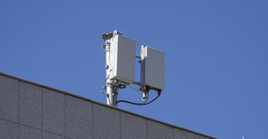 A 5G base station is installed on top of the Grand National Assembly of Türkiye’s Visitor Reception Hall, Ankara, Türkiye, Sept. 25, 2025. (AA Photo) 