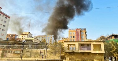 Smoke rises up from the site of explosions from a reported Pakistani airstrike, in Kabul, Afghanistan, Oct. 15, 2025. (AFP photo)