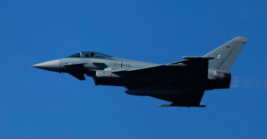 A German Air Force Eurofighter EF2000 Typhoon fighter jet performs during the Malta International Airshow in Qawra, Malta, Sept. 28, 2025. (Reuters Photo)