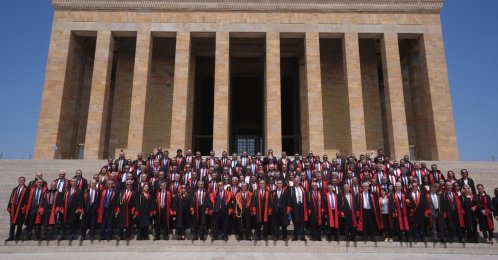 The Supreme Court’s newly appointed prosecutors visit the Mausoleum of Atatürk, Ankara, Türkiye, June 5, 2024. (AA Photo)