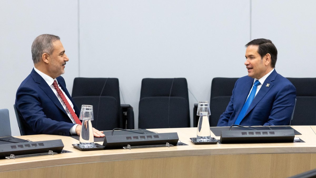 Foreign Minister Hakan Fidan holds a meeting with Marco Rubio on the sidelines of a NATO summit in Brussels, April 3, 2025. (AA File Photo)