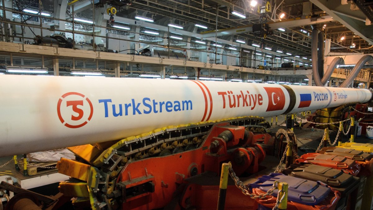 Part of TurkStream pipeline seen in Kıyıköy, Kırklareli, Türkiye, Jan. 8, 2020. (IHA File  Photo) 