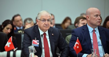 Defense Minister Yaşar Güler attends a NATO meeting, Brussels, Belgium, Oct. 15, 2025. (AA Photo)