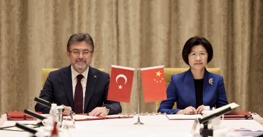 Agriculture and Forestry Minister Ibrahim Yumaklı and Sun Meijun, director general of the General Administration of Customs of the People&#039;s Republic of China, sign documents, Shanghai, China, Oct. 15, 2025. (IHA Photo)