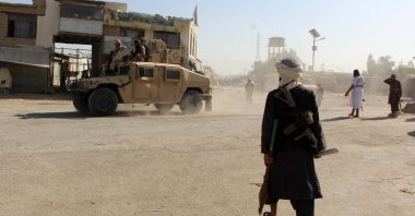 Afghani security forces and fighters patrol Spin Boldak, in Kandahar, Afghanistan, Oct. 16, 2025. (AA Photo)