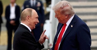 U.S. President Donald Trump shakes hand with Russian President Vladimir Putin, as they meet to negotiate for an end to the war in Ukraine, at Joint Base Elmendorf-Richardson in Anchorage, Alaska, U.S., Aug.15, 2025. (Reuters File Photo)