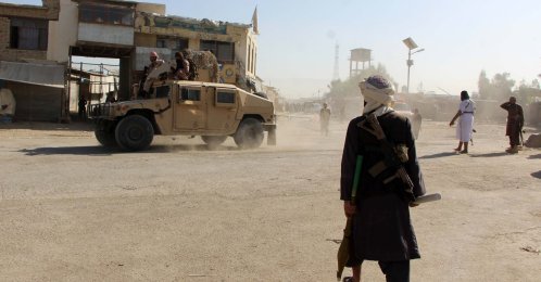 Afghani security forces and fighters patrol Spin Boldak, in Kandahar, Afghanistan, Oct. 16, 2025. (AA Photo)