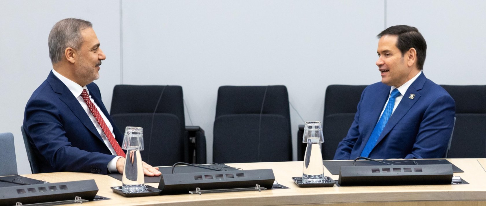 Foreign Minister Hakan Fidan holds a meeting with Marco Rubio on the sidelines of a NATO summit in Brussels, April 3, 2025. (AA File Photo)