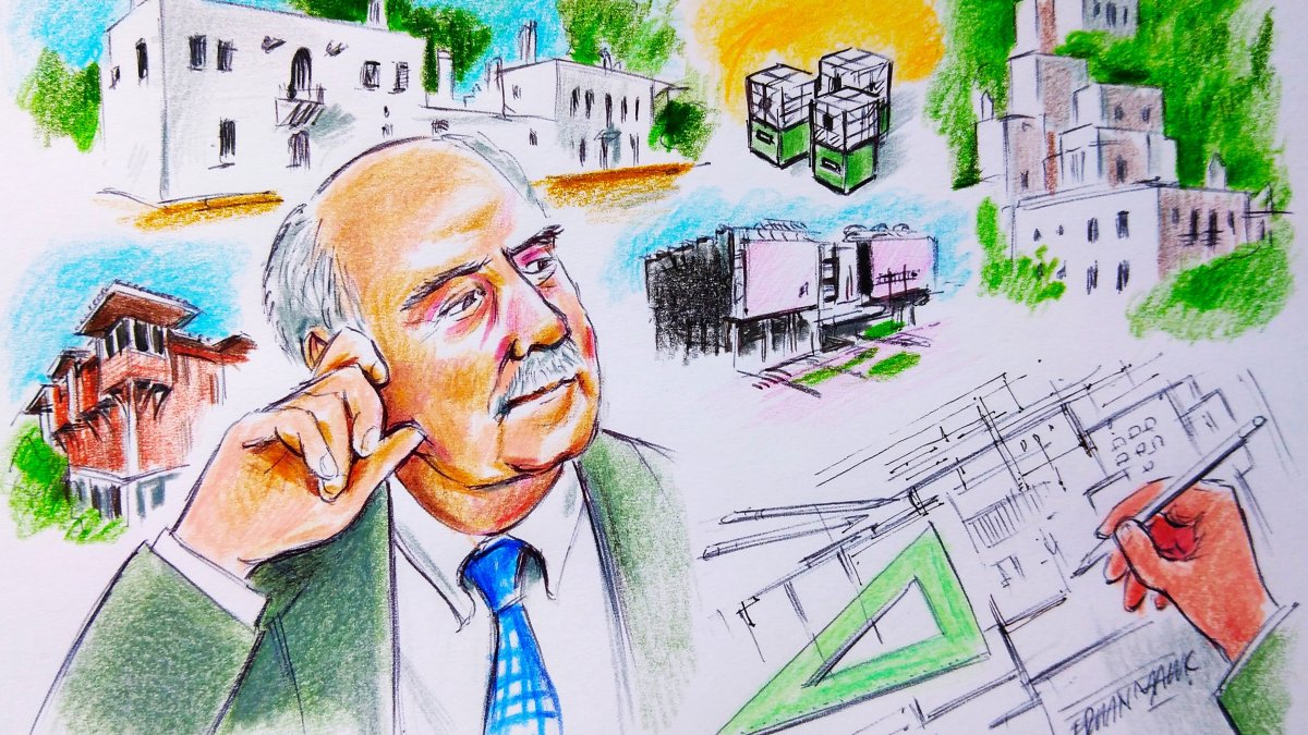 &quot;An architectural perspective structures not only the human being at its core, but also human relations, the environment, family life, and social and economic existence according to a system of values.&quot; (Illustration by Erhan Yalvaç)