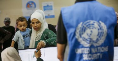 Palestinians receive treatment at a U.N. Relief and Works Agency (UNRWA) health center that continues to serve hundreds despite limited resources, in Deir al-Balah, Gaza Strip, Palestine, Oct. 16, 2025. (AA Photo)