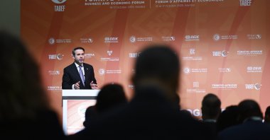 Energy and Natural Resources Minister Alparslan Bayraktar speaks at a panel on the sidelines of the Türkiye-Africa Business and Economic Forum, Istanbul, Türkiye, Oct. 17, 2025. (AA Photo)