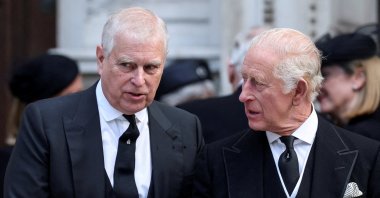 Britain&#039;s Prince Andrew speaks with King Charles as they leave Westminster Cathedral at the end of the Requiem Mass, on the day of the funeral of Britain&#039;s Katharine, Duchess of Kent, in London, Britain, Sept. 16, 2025. (Reuters File Photo)