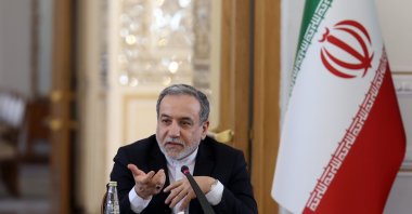 Iranian Foreign Minister Abbas Araghchi speaks during a meeting with foreign ambassadors and diplomats to Iran, in Tehran, Iran, Oct. 5, 2025. (EPA Photo)