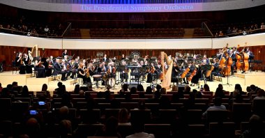 Türkiye&#039;s Presidential Symphony Orchestra (CSO) performs a concert to honor the Republic Day, Moscow, Russia, Oct. 18, 2025. (AA Photo)