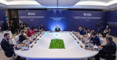 First lady Emine Erdoğan chairs the fourth official meeting of the U.N. High-Level Advisory Board on Zero Waste, Istanbul, Türkiye, Oct. 18, 2025. (AA Photo)