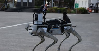 A general view of a domestic four-legged &quot;robot dog&quot; named Proteo showcased during the NATO event, hosted by Istanbul Technical University’s Maritime Faculty, Istanbul, Türkiye, Oct. 19, 2025. (AA Photo)