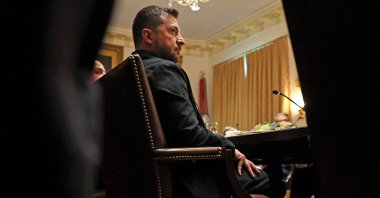 Ukrainian President Volodymyr Zelenskyy meets is seen in the White House, Washington, D.C., Oct. 17, 2025. (AFP Photo)