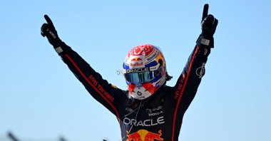 Race winner Max Verstappen of the Netherlands and Oracle Red Bull Racing celebrates in parc ferme during the F1 Grand Prix of United States at Circuit of The Americas, in Austin, Texas, U.S., Oct. 19, 2025. (AFP Photo)