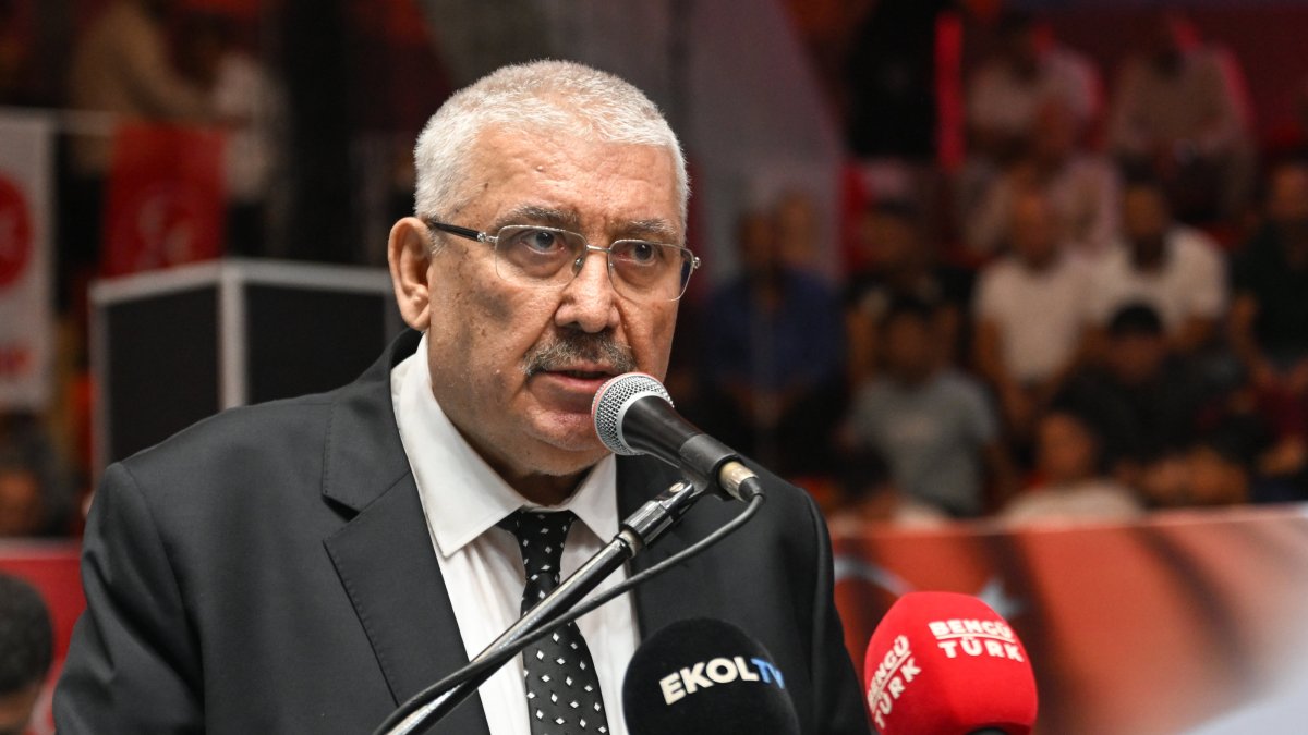 MHP Deputy Chair Edip Semih Yalçın speaks at a program as part of the &quot;terror-free Türkiye&quot; process in Seyhan, Adana, Türkiye, Sept. 29, 2025. (AA Photo)