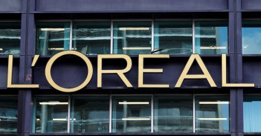 The logo of French cosmetics Groupe L&#039;Oreal is seen on the L&#039;Oreal group&#039;s headquarters building in Clichy, near Paris, France, April 14, 2025. (Reuters Photo)
